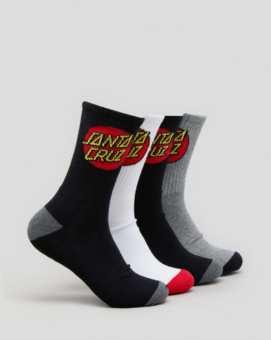 Santa Cruz Mens 7-11 Classic Dot Multi 4 Pack Socks
