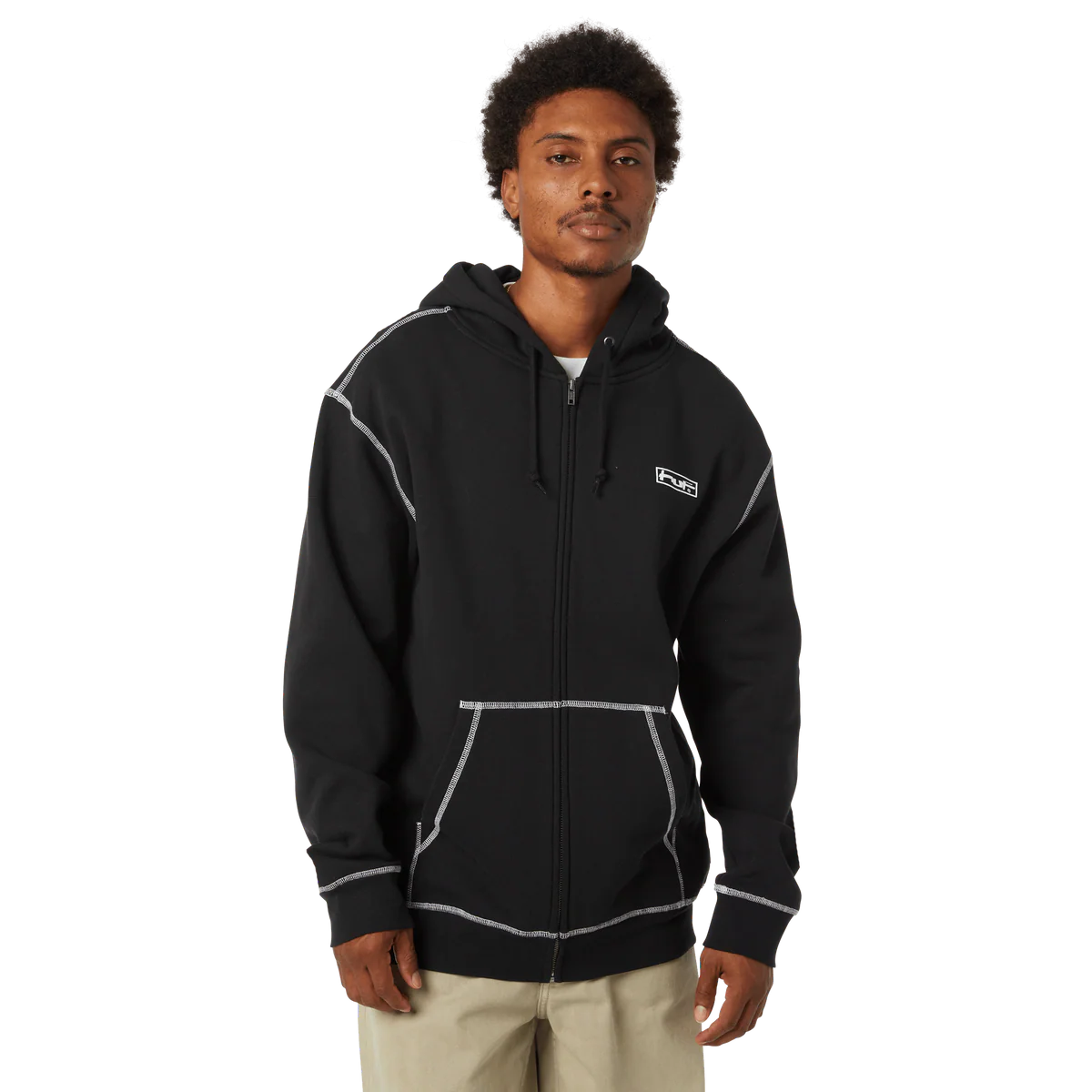 HUF Stretch Full-zip Hoodie Black