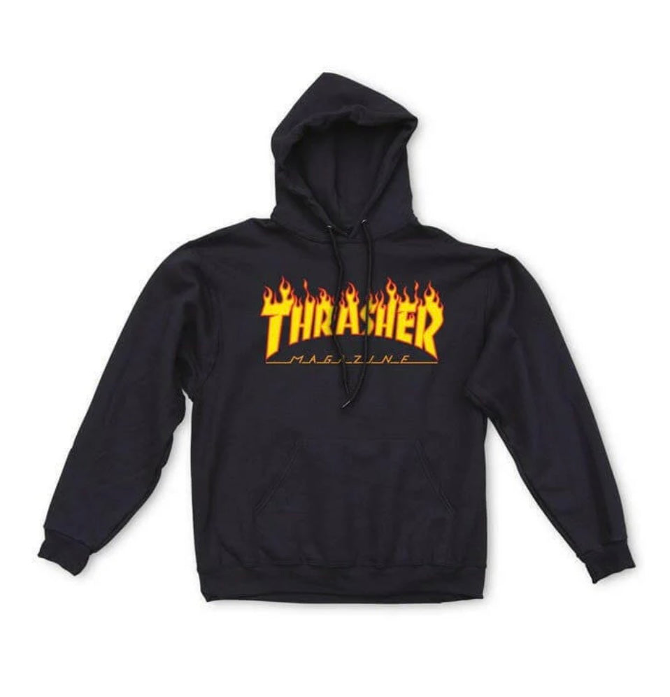 Thrasher Flame Youth Hood Black