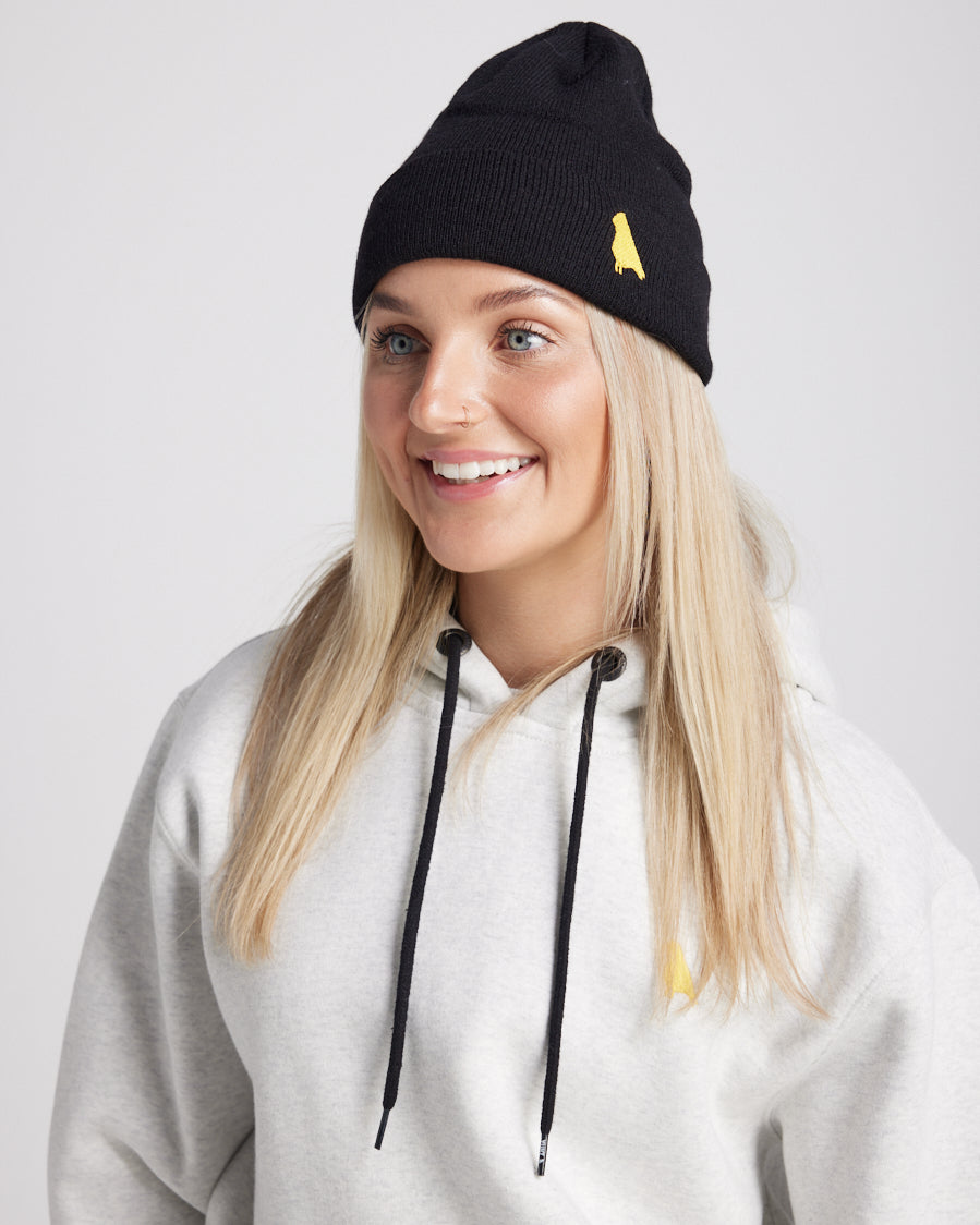 Yuki Threads Bird Beanie Black