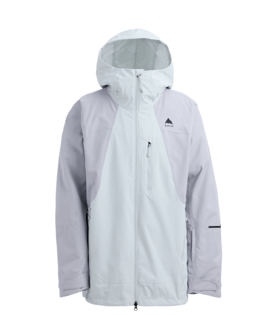 Burton Mens Reserve 2L Jacket Gray Cloud/White Lavender