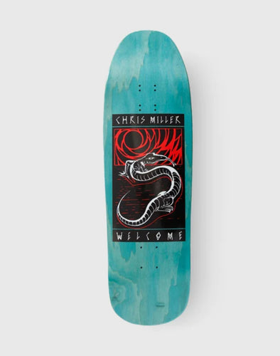 Welcome Miller Lizard On Gaia Teal Stain Skateboard Deck 9.6”