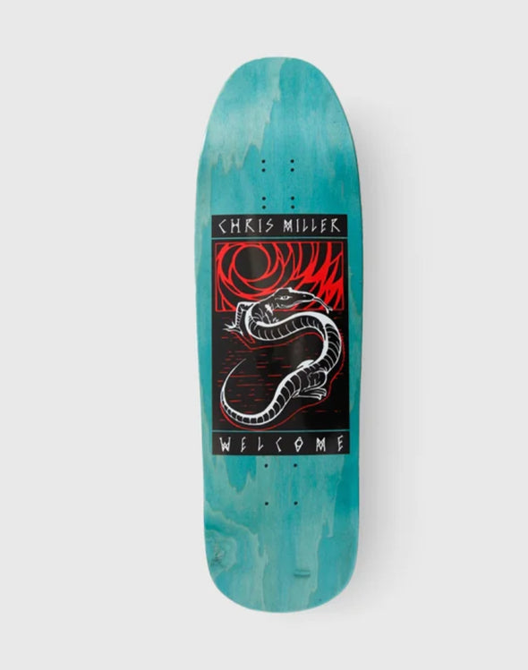 Welcome Miller Lizard On Gaia Teal Stain Skateboard Deck 9.6”
