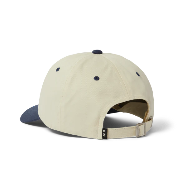 HUF Stretch Logo 6-Panel Curved Visor Hat Bleach