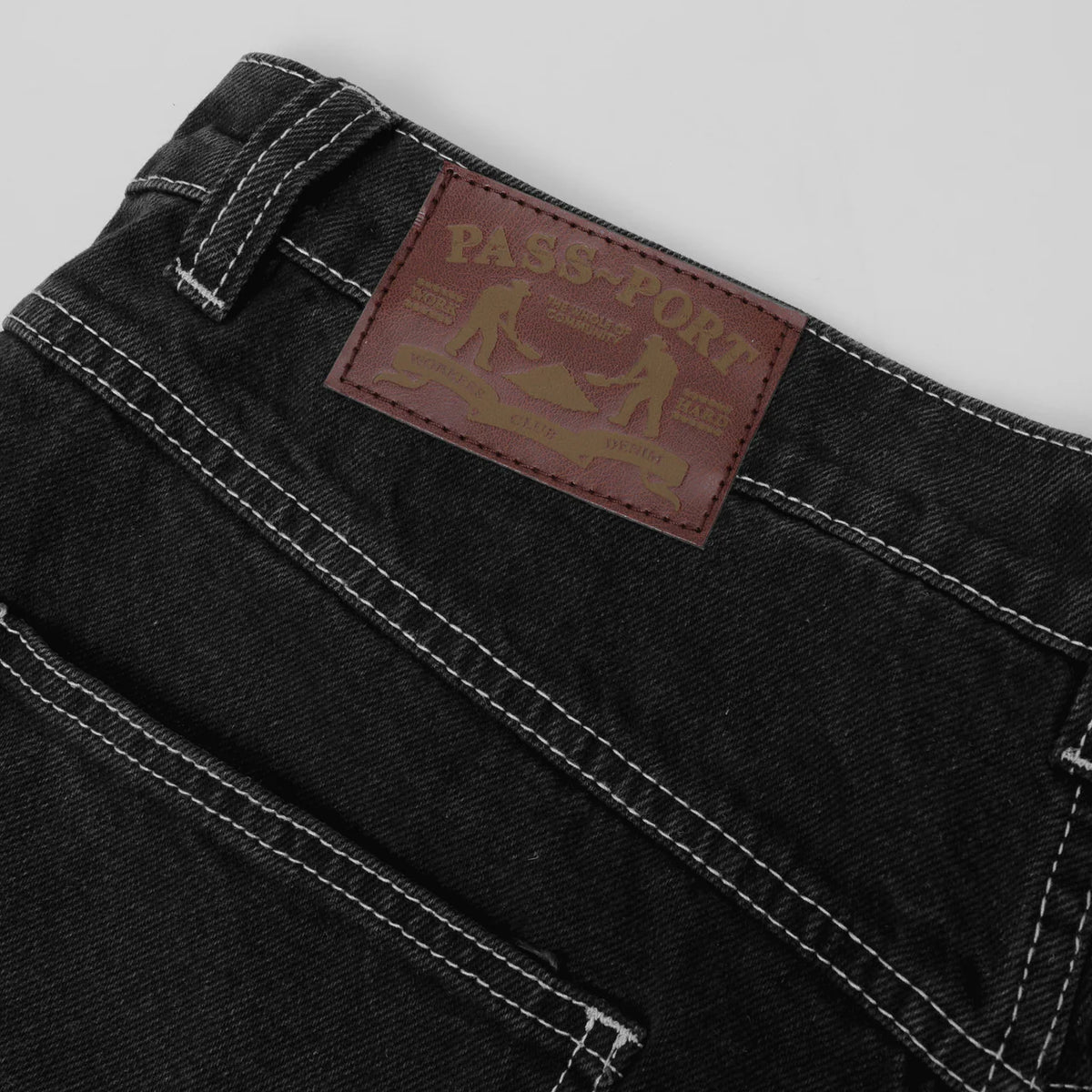 PASS~PORT Workers Club Jean Short Faded Wash Black