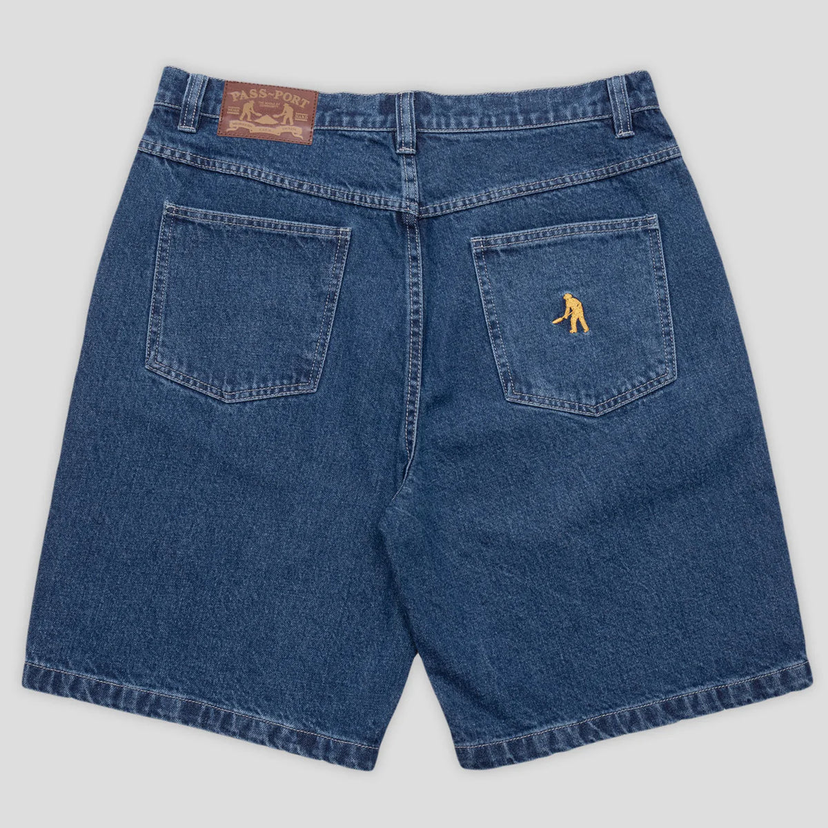 PASS~PORT Workers Club Jean Short Faded Wash Dark Indigo