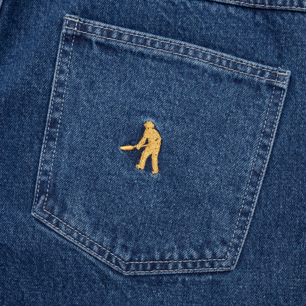 PASS~PORT Workers Club Jean Short Faded Wash Dark Indigo