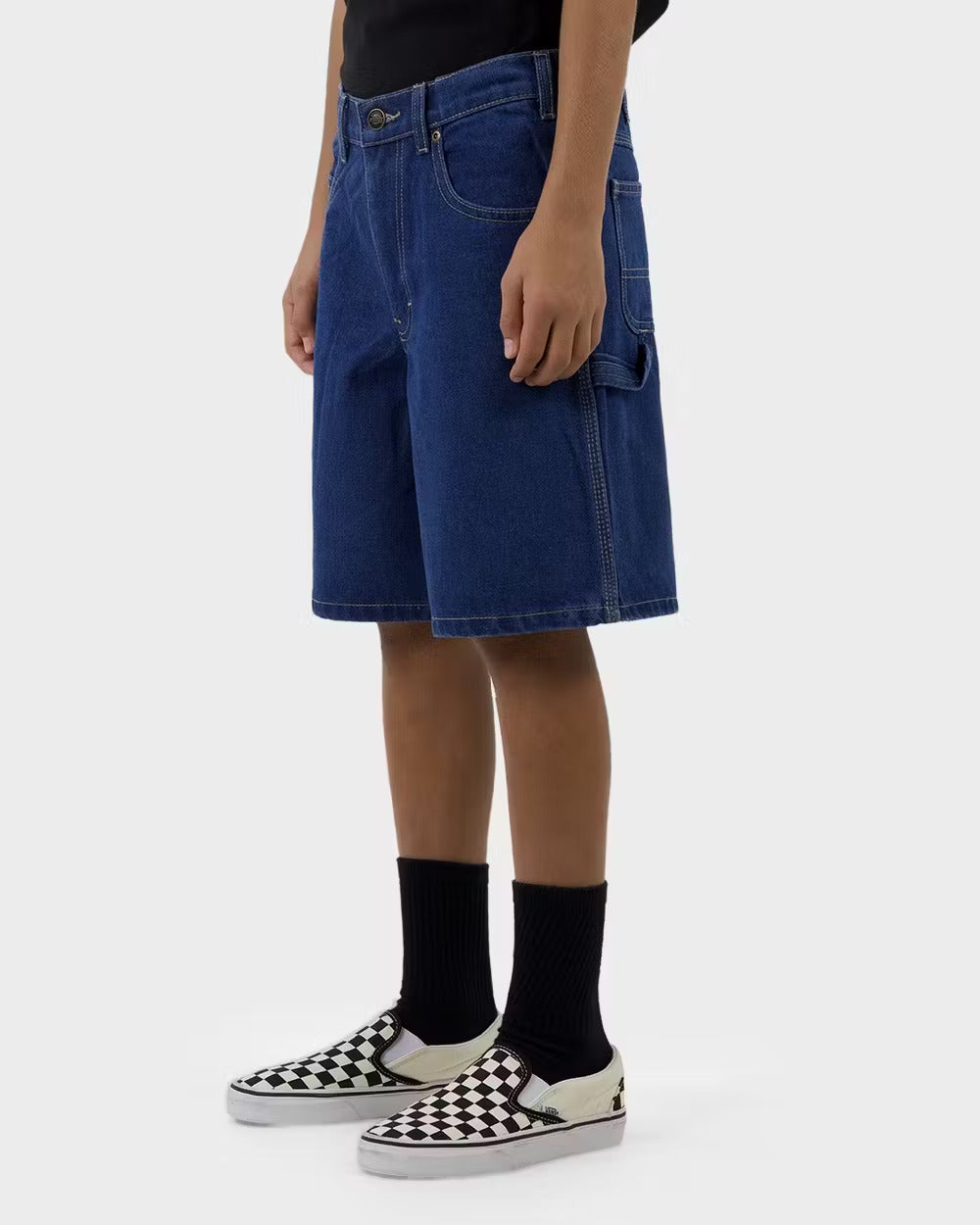 Dickies DX200Y Youth Denim Relaxed Fit Carpenter Shorts Stone Washed Indigo