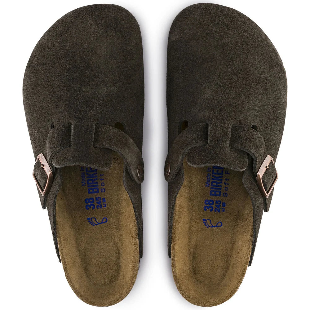 Birkenstock Boston Mocca Suede Leather Clog