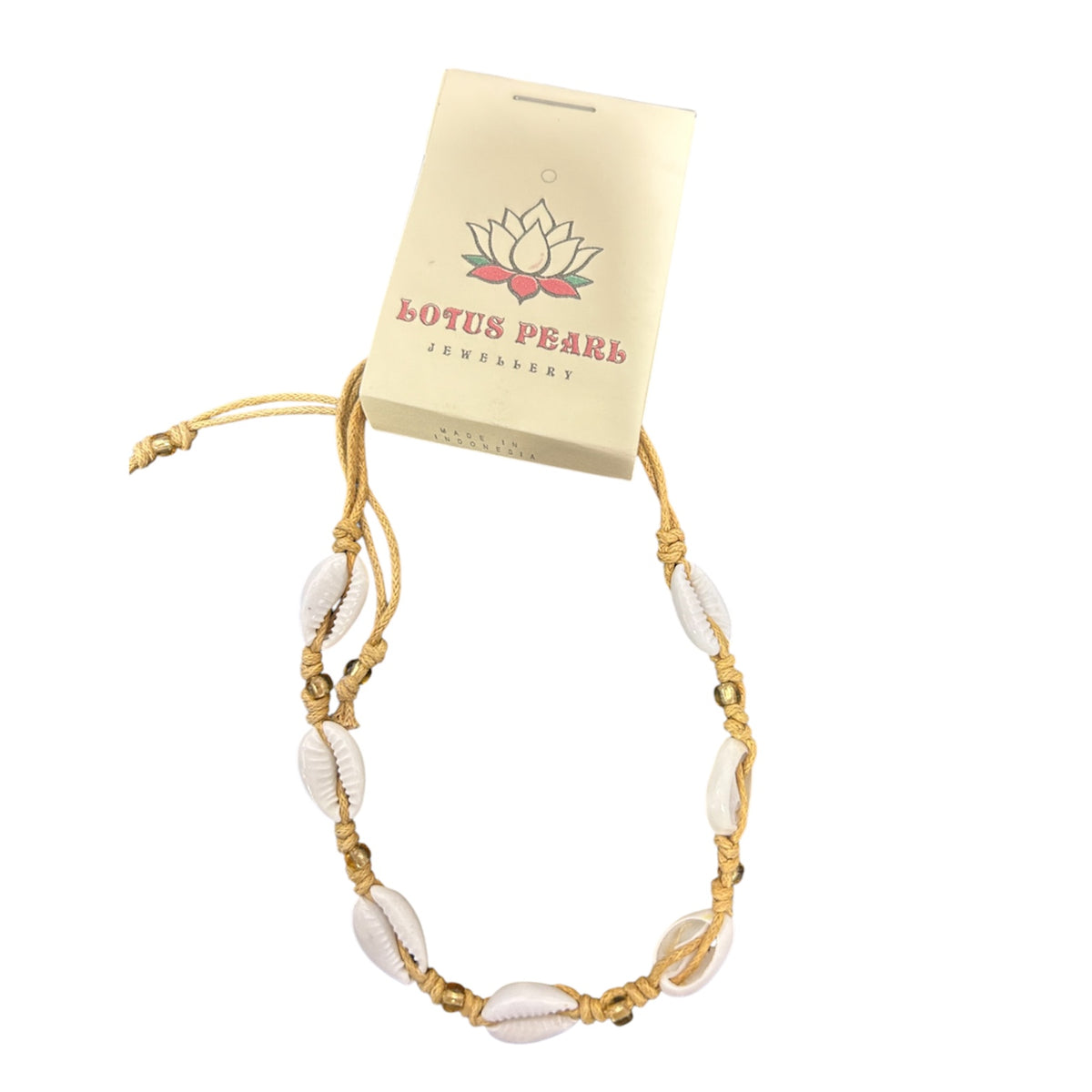 Lotus Pearl Cowrie Chain Bracelet