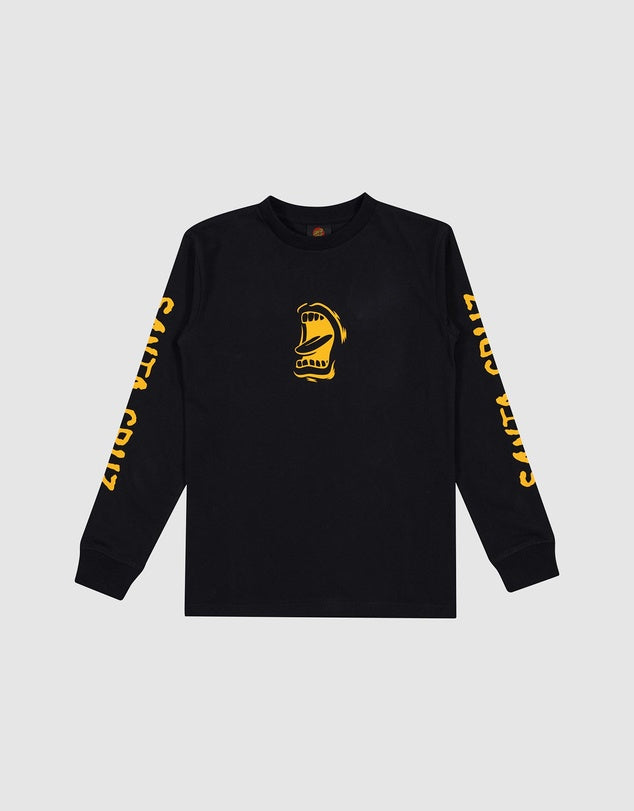 Santa Cruz Screaming Mouth Mono Front Long Sleeve Tee Black
