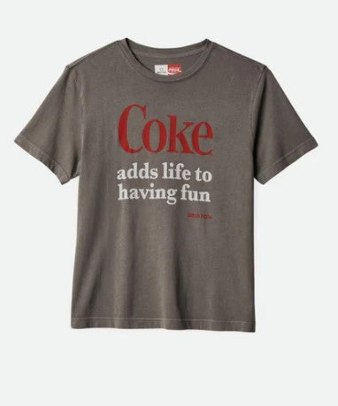 Brixton Coca-Cola Having Fun Vintage Crew Tee Washed Black