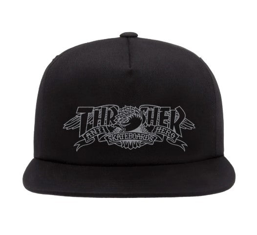 Thrasher x Anti Hero Mag Banner Snapback Black