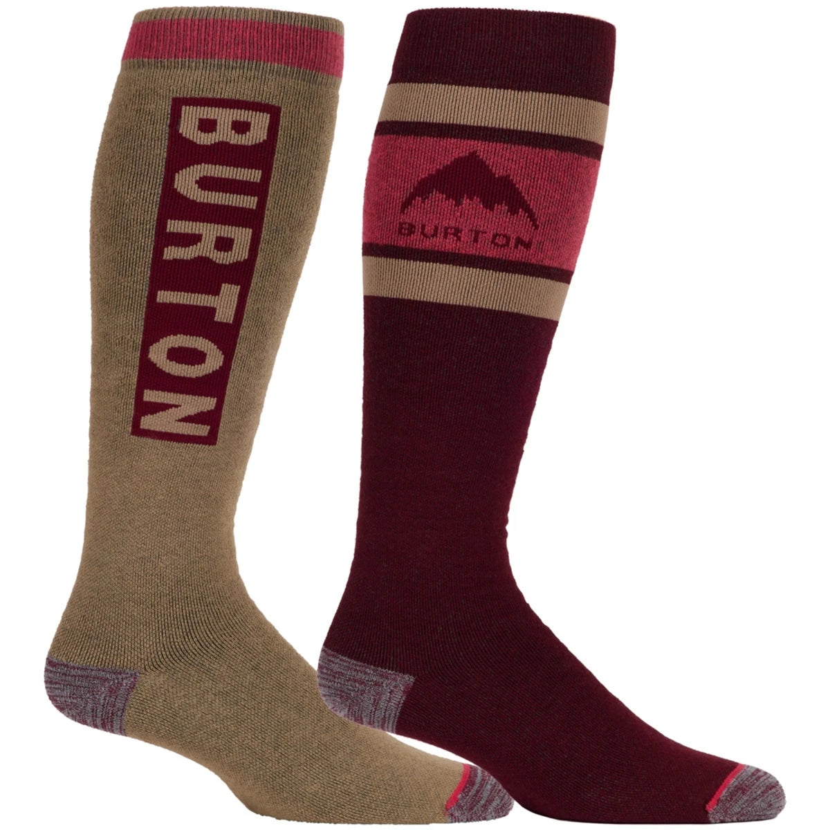 Burton Mens Weekend Midweight Sock 2 Pack Deep Red