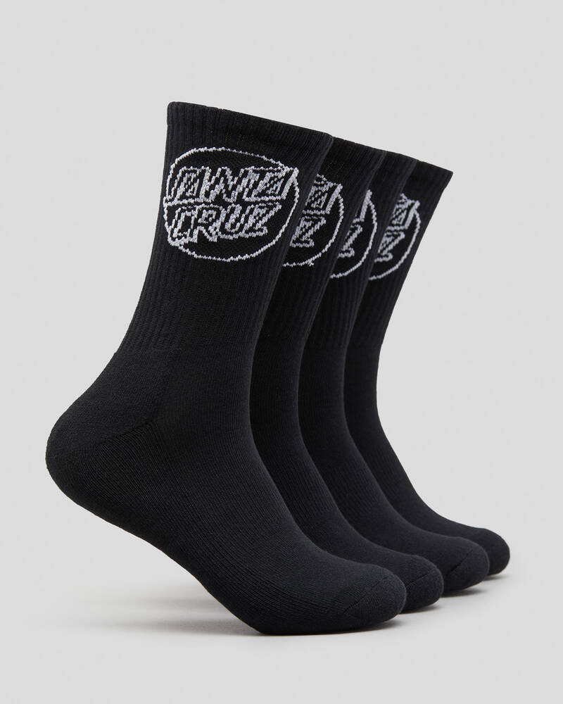 Santa Cruz Mens Opus Dot 4 Pack Socks Black
