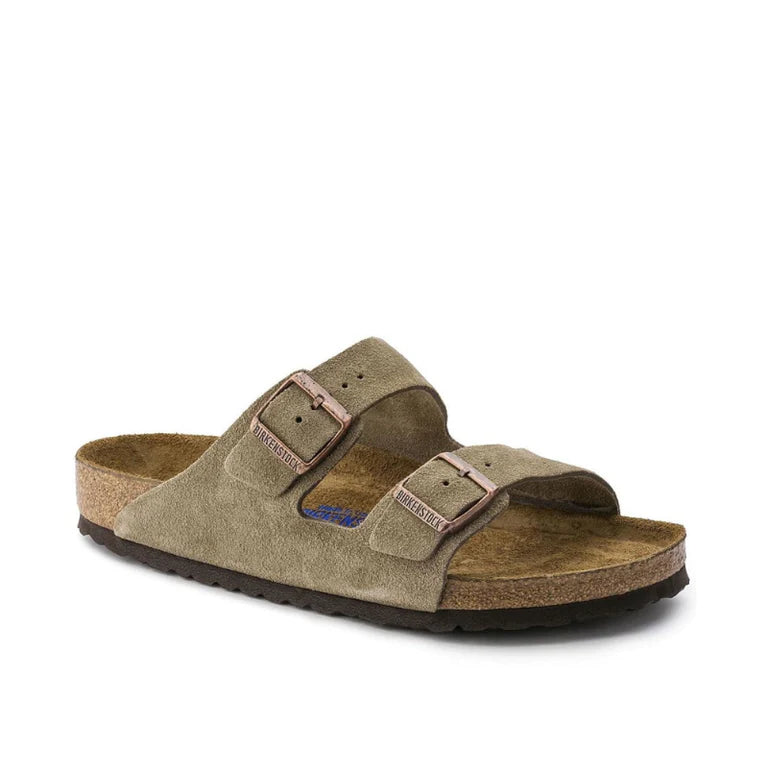 Birkenstock Arizona Taupe Suede Soft Footbed Sandals