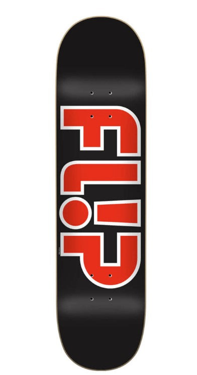 Flip Team Outlined Skateboard Deck Black/Red 8.5