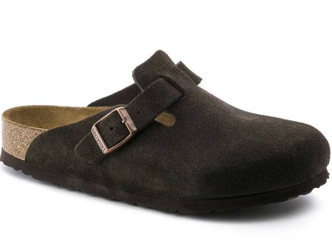 Birkenstock Boston Mocca Suede Leather Clog