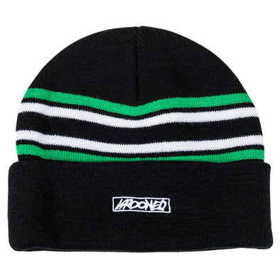 Krooked Beanie Moonsmile Strip Green/Black/White