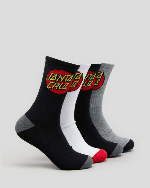 Santa Cruz Men’s Classic Dot 4 Pack Socks Multi