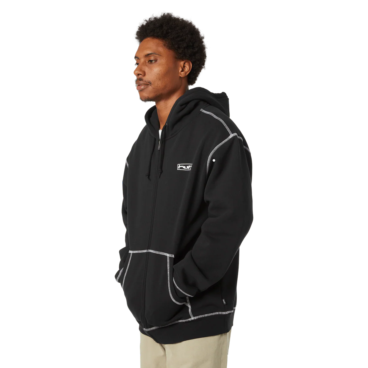 HUF Stretch Full-zip Hoodie Black