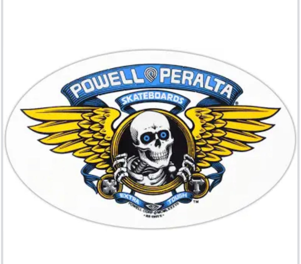 Powell Peralta Winged Ripper Sticker White multi