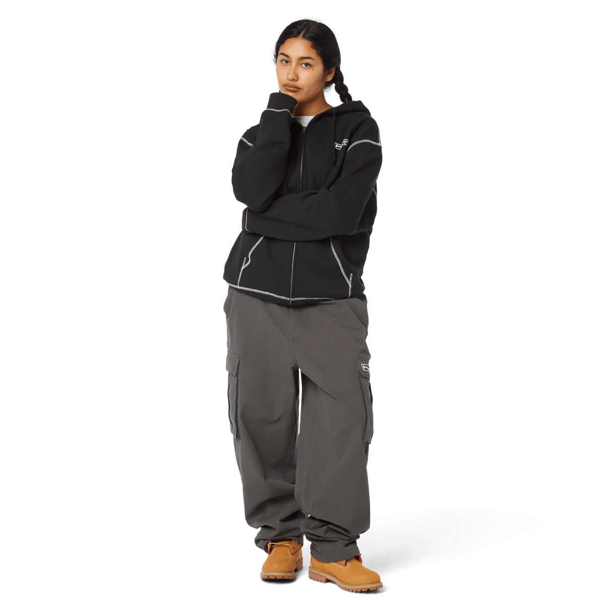 HUF Stretch Full-zip Hoodie Black