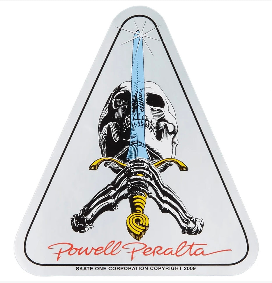 Powell Peralta Skull Sword Sticker Silver multi