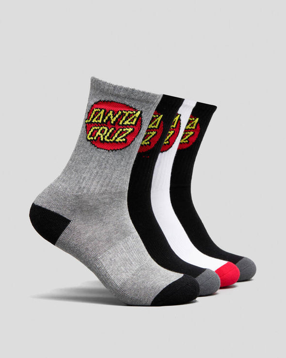 Santa Cruz Youth Classic Dot 4 Pack Socks