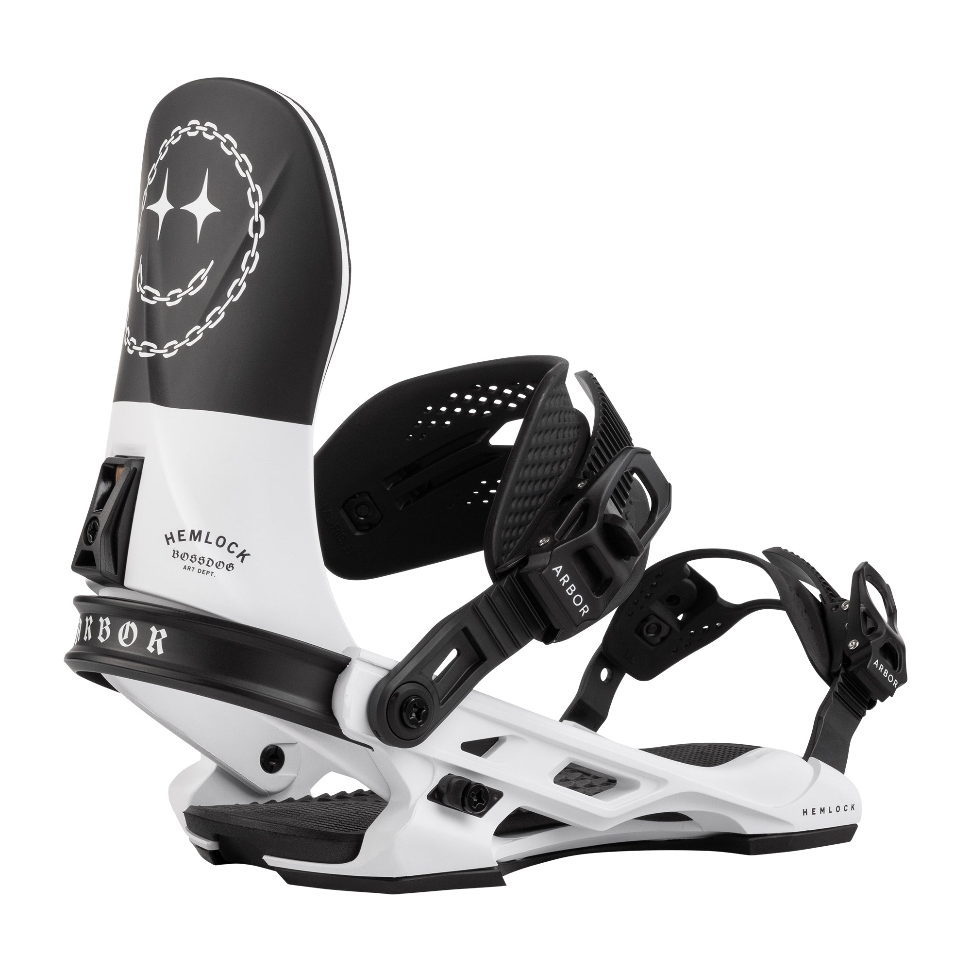 Arbor Hemlock Bindings White/Black/Boss Dog 2025 Whiteroom Snow