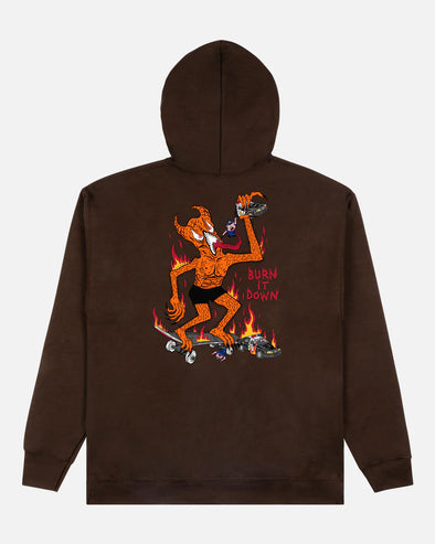 Thrasher Burn It Down Hood Dark Chocolate