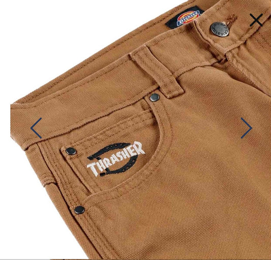 Dickies x Thrasher Relaxed Fit Canvas Jeans Duck Brown