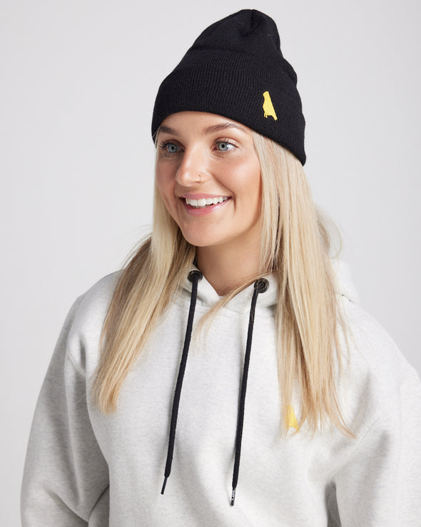 Yuki Threads Bird Beanie Black