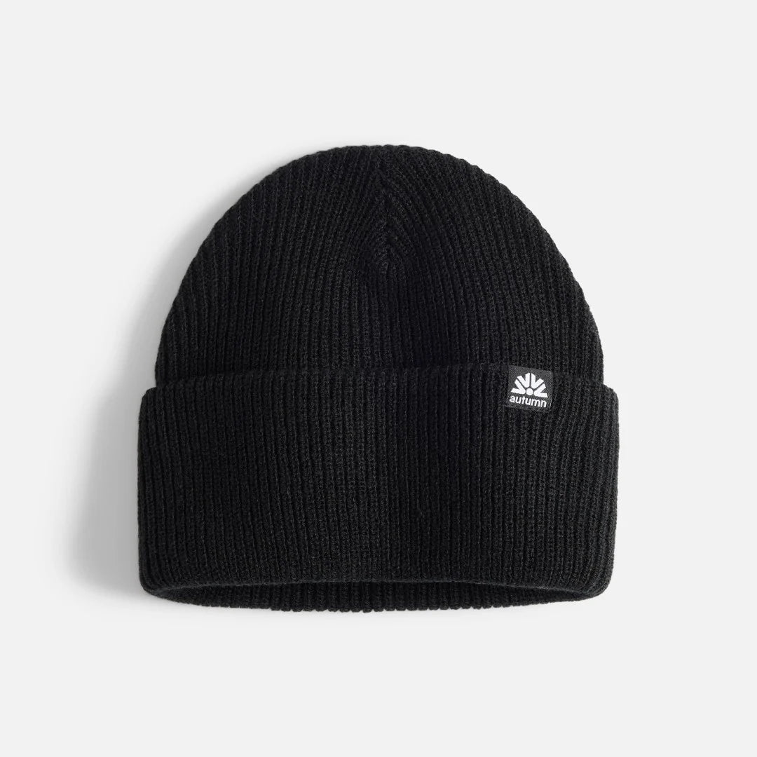 Autumn Simple Solid Beanie Black