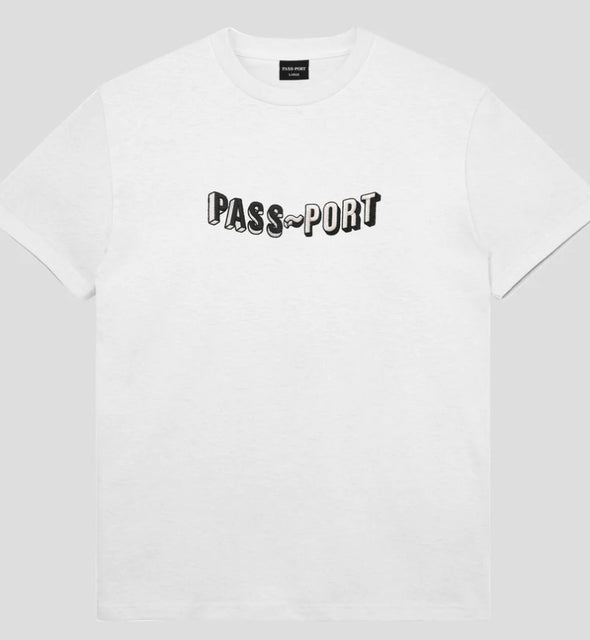 PASS~PORT Sunken Logo Embroidery Tee White