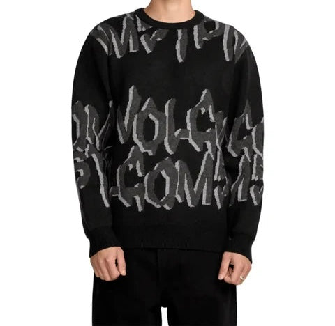Volcom Mens Stone Jacquard Sweater Black