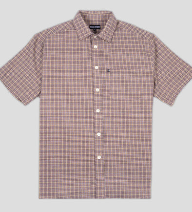 PASS~PORT Workers Check Short Sleeve Shirt Honeycomb