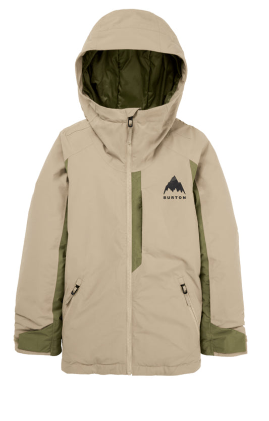 Burton Kids’ Hillslope 2L Jacket Summit Taupe/Forest Moss 2026