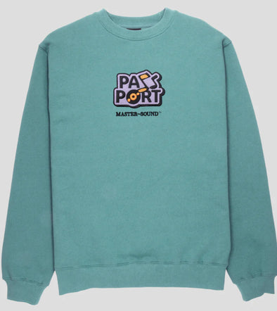 PASS~PORT Master~Sound Embroidered Sweater Washed Out Teal