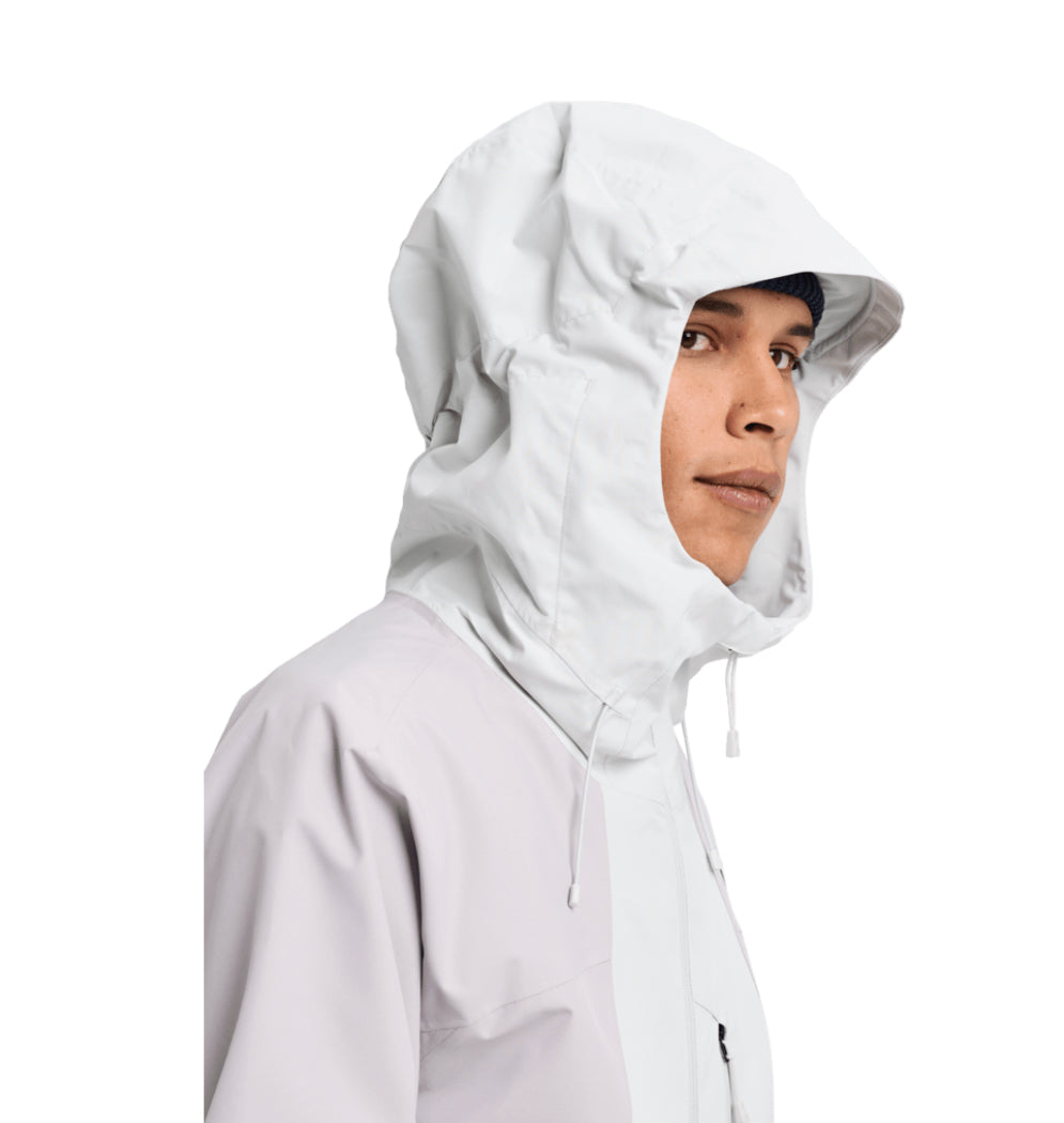 Burton Mens Reserve 2L Jacket Gray Cloud/White Lavender