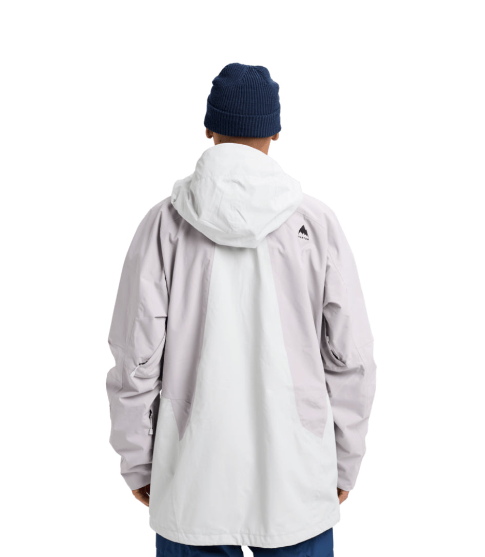 Burton Mens Reserve 2L Jacket Gray Cloud/White Lavender