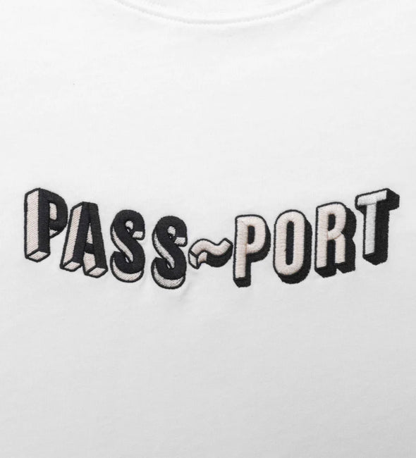 PASS~PORT Sunken Logo Embroidery Tee White