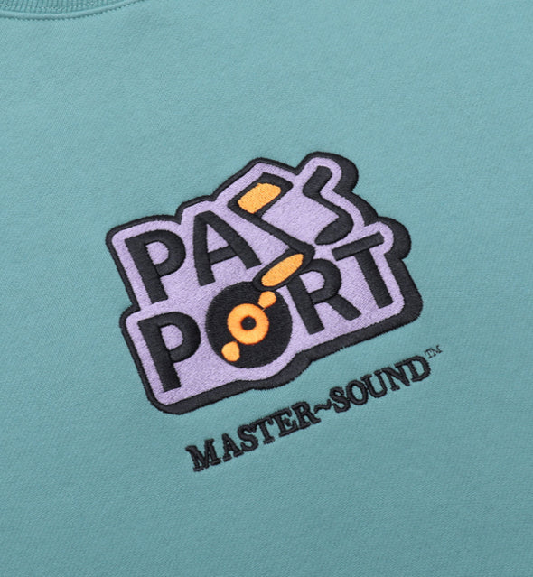 PASS~PORT Master~Sound Embroidered Sweater Washed Out Teal