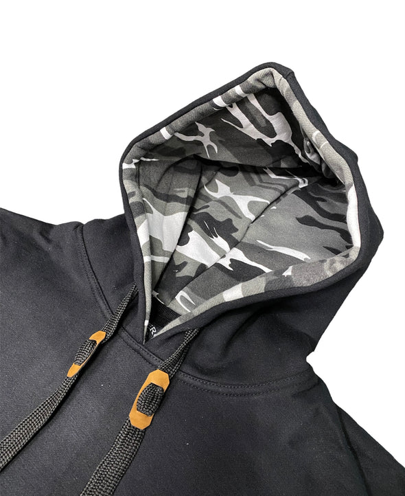 Whiteroom Tall Tech Hoody Black/Snow Camo