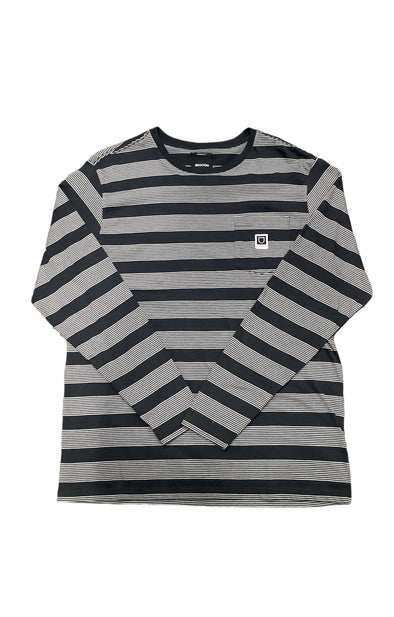 Brixton Hilt Beta Long Sleeve Pocket Knit Washed Black/Grey