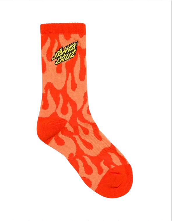 Santa Cruz Boys Flaming Stack Crew Sock 2 Pack