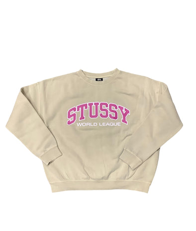 Stussy World League OS Crew Pigment Khaki
