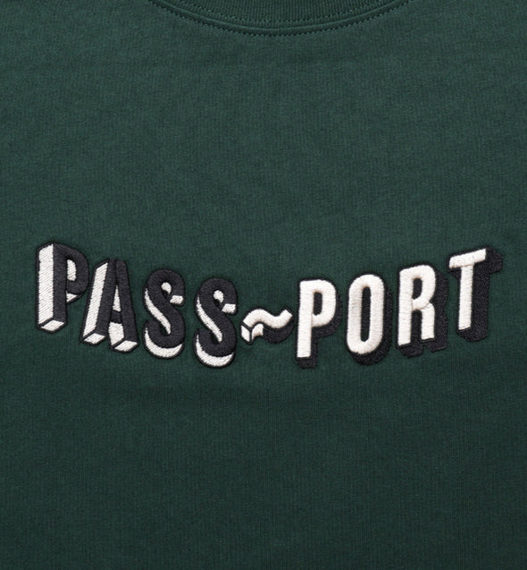 PASS~PORT Sunken Logo Embroidery Tee Forest Green