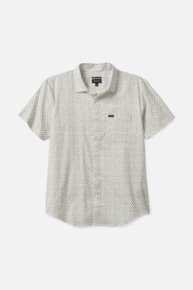 Brixton Charter Print S/S Woven Shirt Off White/Military Olive