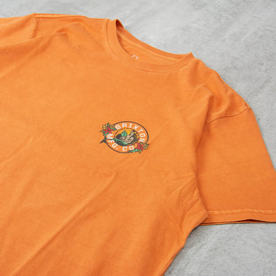 Brixton Geneva Tee Paradise Orange Worn Wash